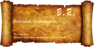 Boroka Radamesz névjegykártya